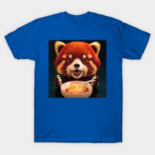 Kawaii Red Panda Eating Ramen T-Shirt